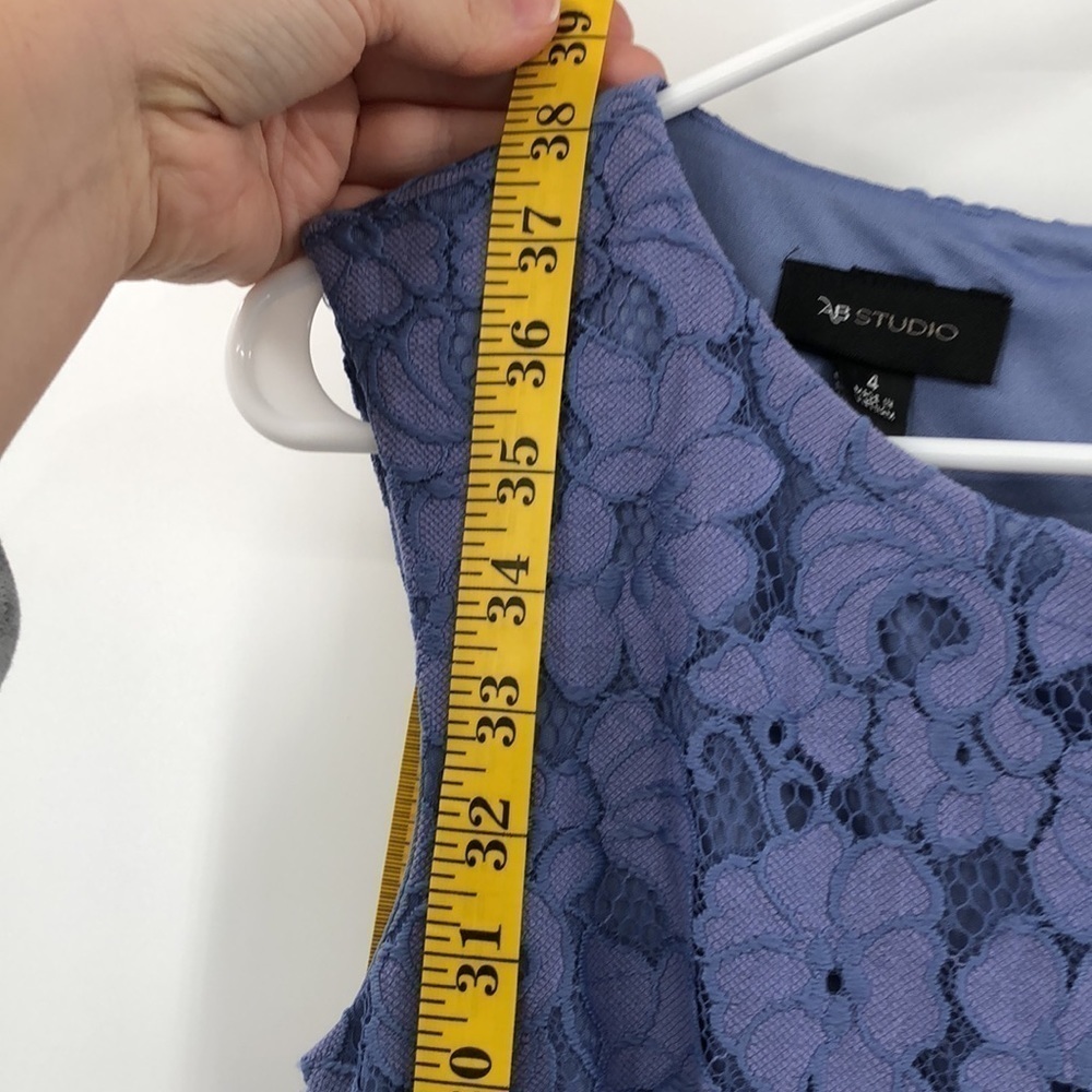 3/$25 AB Studio Sleeveless Dress Size 4 Floral Lace Overlay Fairy - Picture 8 of 9